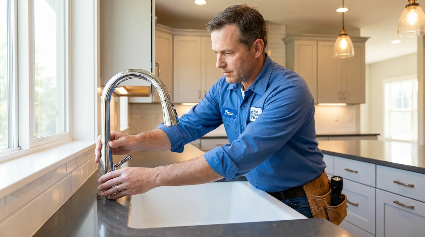Kitchen faucet installation by Johns Plumbing LLC in Philip