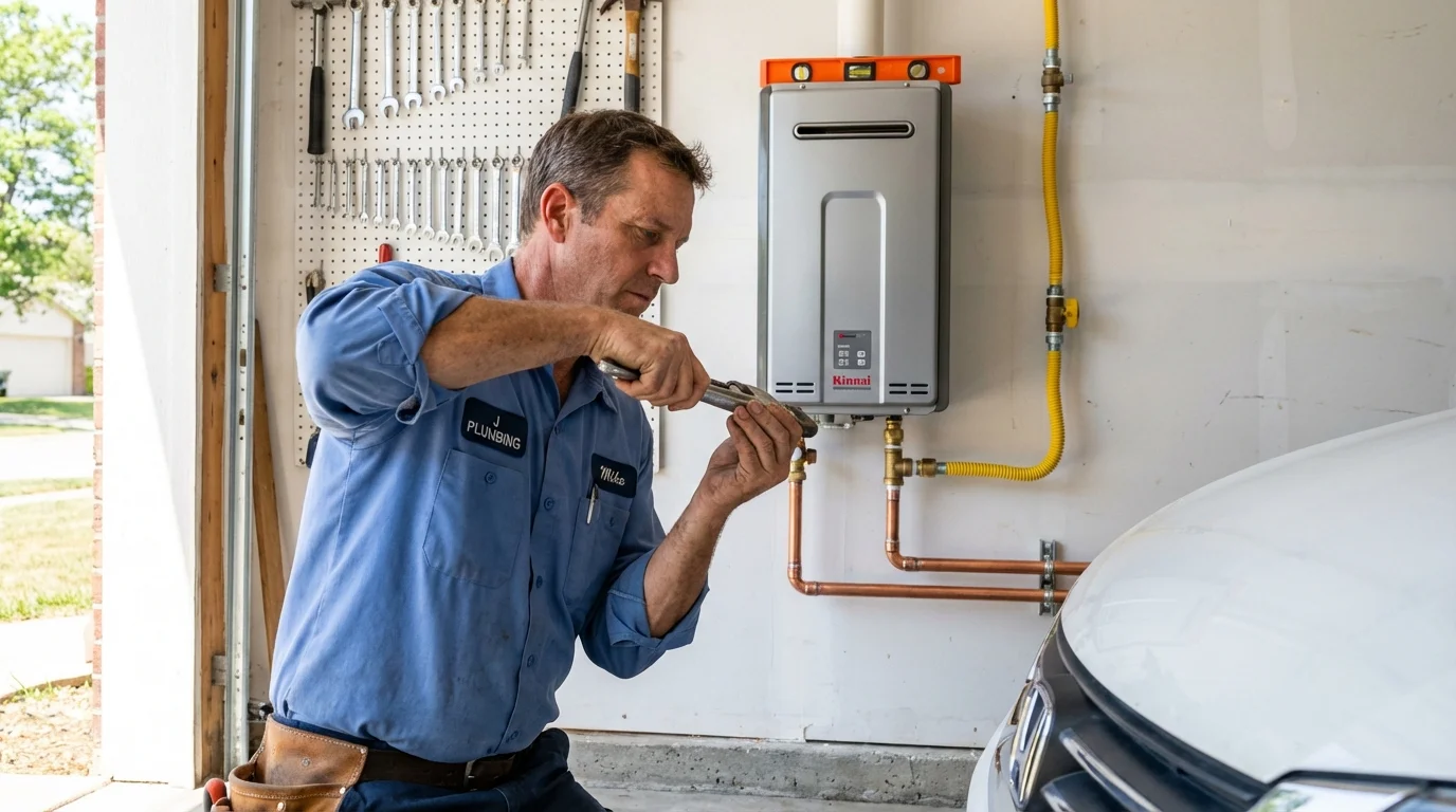 Tankless water heater installation by a Johns Plumbing LLC plumber in Philip